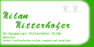 milan mitterhofer business card