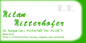 milan mitterhofer business card